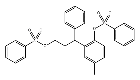 Benzenepropanol, 5-methyl-γ-phenyl-2-[(phenylsulfonyl)oxy]-, 1-benzenesulfonate Struktur
