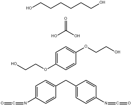 碳酸与1,6-己二醇、1,1'-亚甲基双(4-异氰酸根合苯)和2,2'-[1,4-亚苯基双(氧基)]双(乙醇)的聚合物 结构式