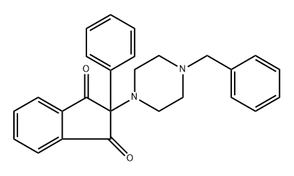 2-(4-Benzylpiperazin-1-yl)-2-phenyl-1H-indene-1,3(2H)-dione 化学構造式