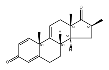 Androsta-1,4,9(11)-triene-3,17-dione, 16-methyl-, (16β)- Struktur