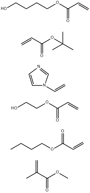 2-Propenoic acid, 2-methyl-, methyl ester, polymer with butyl 2-propenoate, 1,1-dimethylethyl 2-propenoate, 1-ethenyl-1H-imidazole, 4-hydroxybutyl 2-propenoate and 2-hydroxyethyl 2-propenoate Structure