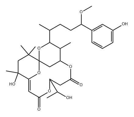 17-Debromo-2,3-didehydro-3-deoxy-4-hydroxyaplysiatoxin Struktur