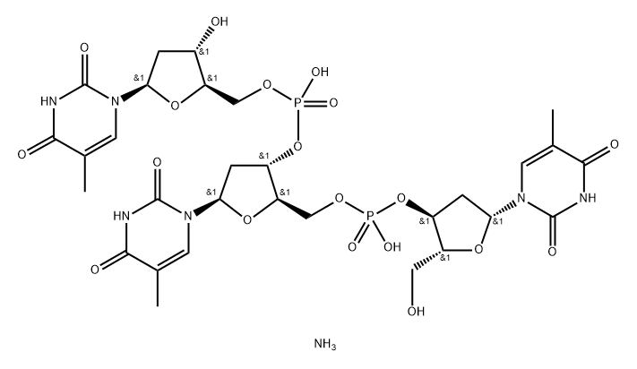 THYMIDYLYL(3'-5')-THYMIDYLYL(3'-5')-*THY MIDINE AMMO 结构式