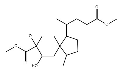 Spiro[cyclopentane-1,3'-[7]oxabicyclo[4.1.0]heptane]-2-butanoic acid, 5'-hydroxy-6'-(methoxycarbonyl)-γ,5-dimethyl-, methyl ester,90363-76-1,结构式