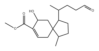 Spiro[4.5]dec-7-ene-8-carboxylic acid, 9-hydroxy-1-methyl-4-(1-methyl-4-oxobutyl)-, methyl ester, [1S-[1α,4β(S*),5α(R*)]]- (9CI) Structure