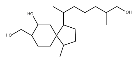 Spiro[4.5]decane-1-hexanol, 7-hydroxy-8-(hydroxymethyl)-β,ζ,4-trimethyl- Struktur