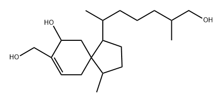 Spiro[4.5]dec-7-ene-1-hexanol, 9-hydroxy-8-(hydroxymethyl)-β,ζ,4-trimethyl-, [1R-[1α(βS*,ζR*),4β,5β(S*)]]- (9CI) 结构式