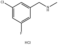 Benzenemethanamine, 3-chloro-5-fluoro-N-methyl-, hydrochloride (1:1) Struktur