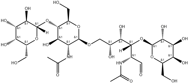 O-b-D-galactopyranosyl-(1->3)-O-[O-b-D-galactopyranosyl-(1->4)-2-(acetylamino)-2-deoxy-b-D-glucopyranosyl-(1->6)]-2-(acetylamino)-2-deoxy- D-Galactose,90393-60-5,结构式