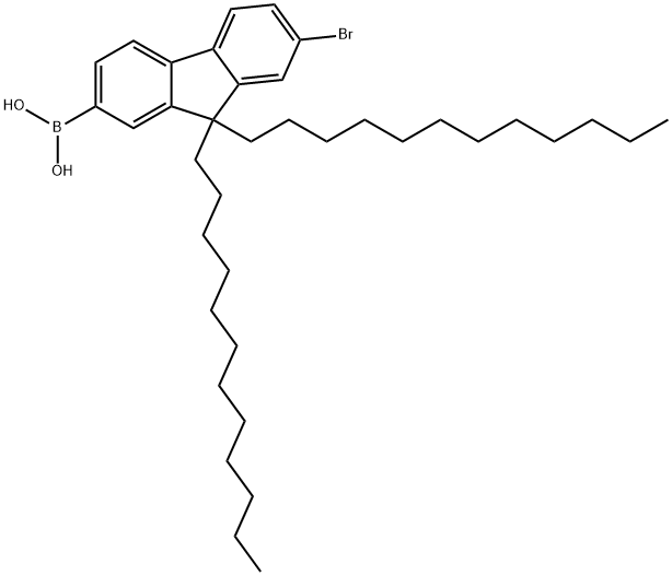 7-Bromo-9,9-didodecyl-9H-fluoren-2-ylboronic acid Struktur