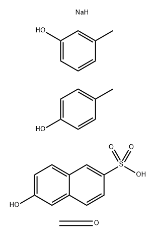 2-Naphthalenesulfonic acid, 6-hydroxy-, reaction products with m-cresol, p-cresol and formaldehyde, sulfited, sodium salts 结构式