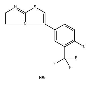 Imidazo[2,1-b]thiazole, 3-[4-chloro-3-(trifluoromethyl)phenyl]-5,6-dihydro-, hydrobromide (1:1) 结构式