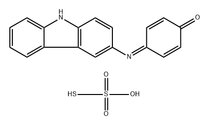 硫代硫酸与4-(9H-咔唑-3-基亚氨基)-2,5-环己二烯-1-酮和硫化物的反应产物, 90583-77-0, 结构式