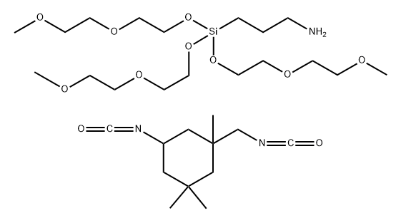 2,5,8-Trioxa-9-siladodecan-12-amine, 9,9-bis[2-(2-methoxyethoxy)ethoxy]-, reaction products with 5-isocyanato-1-(isocyanatomethyl)-1,3,3-trimethylcyclohexane 结构式