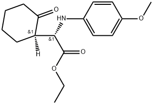 ethyl (S)-2-((4-methoxyphenyl)amino)-2-((R)-2-oxocyclohexyl)acetate Structure