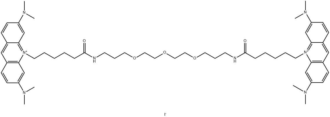 Acridinium, 10,10'-(6,22-dioxo-11,14,17-trioxa-7,21-diazaheptacosane-1,27-diyl)bis[3,6-bis(dimethylamino)-, diiodide (9CI) 结构式