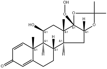 Androsta-1,4-dien-3-one, 17-hydroperoxy-11-hydroxy-16,17-[(1-methylethylidene)bis(oxy)]-, (11β,16α,17β)- (9CI) Struktur