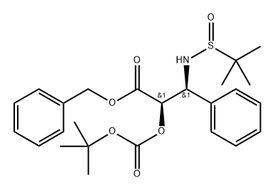 (SR,2R,3S)-2-(O-Boc)-3-(tert-butylsulfinyl)-3-phenylisoserine benzyl ester Struktur