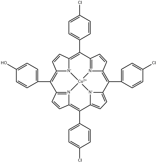5-(4-Hydroxy)phenyl-10,15,20-tri(4-chlorophenyl)porphyrin Cobalt(II), CAS: Structure