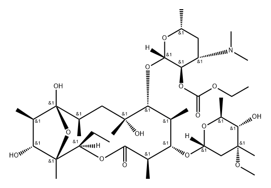 Erythromycin 2''-carbonic acid ethyl ester Struktur