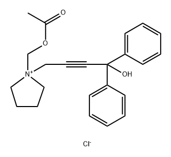 Pyrrolidinium, 1-[(acetyloxy)methyl]-1-(4-hydroxy-4,4-diphenyl-2-butyn-1-yl)-, chloride (1:1)