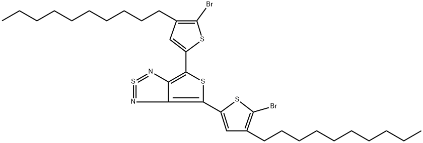 Thieno[3,4-c][1,2,5]thiadiazole-2-SIV, 4,6-bis(5-bromo-4-decyl-2-thienyl)- (9CI) Struktur