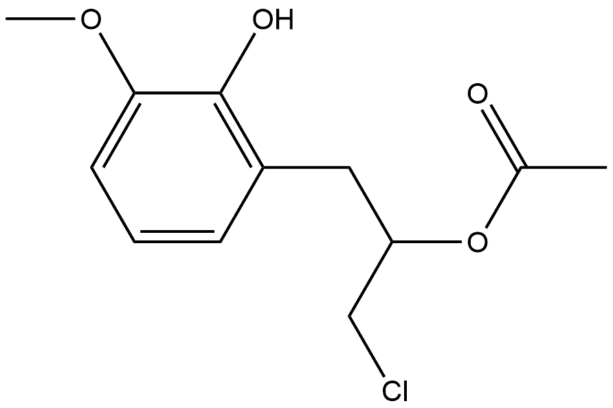 Benzeneethanol, α-(chloromethyl)-2-hydroxy-3-methoxy-, 1-acetate 化学構造式