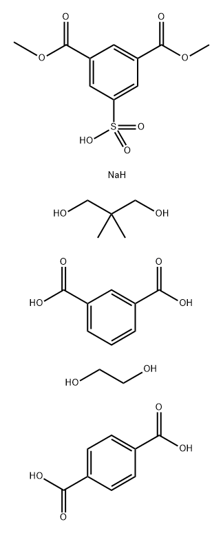 1,3-Dimethyl 5-sulfo-1,3-benzenedicarboxylate sodium salt polymer with 1,3-benzenedicarboxylic acid, 1,4-benzenedicarboxylic acid, 2,2-dimethyl-1,3-propanediol and 1,2-ethanediol Structure