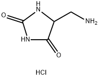 2,4-Imidazolidinedione, 5-(aminomethyl)-, hydrochloride (1:1) 化学構造式