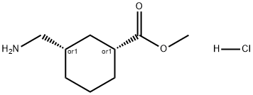 Cyclohexanecarboxylic acid, 3-(aminomethyl)-, methyl ester, hydrochloride (1:1), (1R,3S)-rel-,916211-60-4,结构式