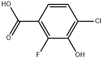 4-Chloro-2-fluoro-3-hydroxybenzoic acid 化学構造式