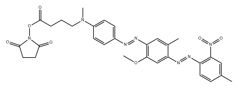 Butanoic acid, 4-[[4-[2-[2-methoxy-5-methyl-4-[2-(4-methyl-2-nitrophenyl)diazenyl]phenyl]diazenyl]phenyl]methylamino]-, 2,5-dioxo-1-pyrrolidinyl ester,916753-61-2,结构式