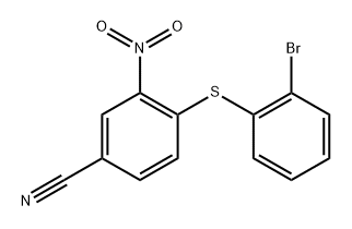 4-(2-bromophenylthio)-3-nitrobenzonitrile Struktur