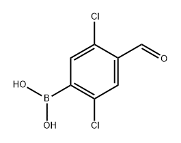 2,5-Dichloro-4-formylphenylboronic acid 化学構造式