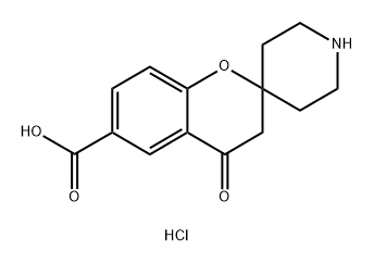 Spiro[2H-1-benzopyran-2,4'-piperidine]-6-carboxylic acid, 3,4-dihydro-4-oxo-, hydrochloride (1:1) Structure