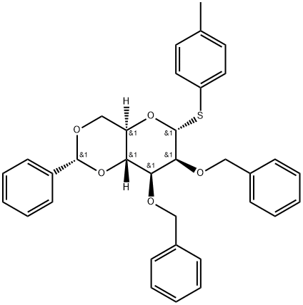 4-Methylphenyl 2,3-di-O-benzyl-4,6-O-benzylidene-1-thio-alpha-D-mannopyranoside, Min. 98% Structure