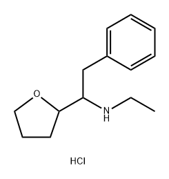 2-Furanmethanamine, N-ethyltetrahydro-α-(phenylmethyl)-, hydrochloride (1:1) 化学構造式