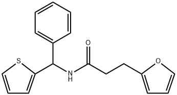 3-(furo-2-yl)-N-(phenyl(Thien-2-yl)methyl)propionamide 化学構造式
