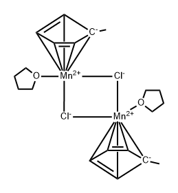 Manganese, di-μ-chlorobis[(1,2,3,4,5-η)-1-methyl-2,4-cyclopentadien-1-yl]bis(tetrahydrofuran)di- Struktur