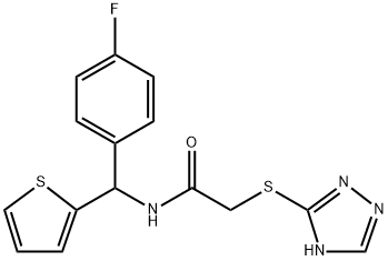 2-((4H-1,2,4-triazole-3-yl)sulfanyl)-N-((4-fluorophenyl)(Thien-2-yl)methyl)acetamide|