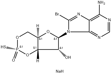 Rp-8-bromo-Cyclic AMPS (sodium salt) 化学構造式