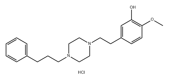 2-Methoxy-5-[2-[4-(3-phenylpropyl)-1-piperazinyl]ethyl]phenol dihydrochloride,925679-53-4,结构式
