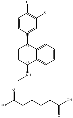 Hexanedioic acid, compd. with (1S,4S)-4-(3,4-dichlorophenyl)-1,2,3,4-tetrahydro-N-methyl-1-naphthalenamine (1:1) Structure