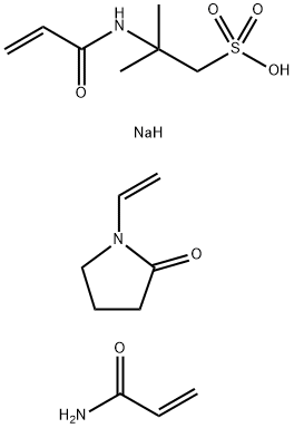1-Propanesulfonic acid, 2-methyl-2-(1-oxo-2-propenyl)amino-, monosodium salt, polymer with 1-ethenyl-2-pyrrolidinone and 2-propenamide,92815-97-9,结构式