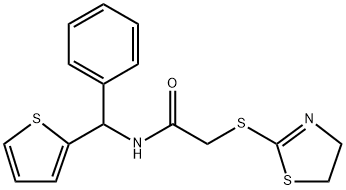 2-((4,5-dihydrothiazole-2-yl)sulfanyl)-N-(phenyl(Thien-2-yl)methyl)acetamide 结构式