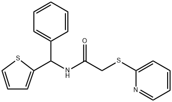 N-(phenyl(Thien-2-yl)methyl)-2-(pyridin-2-ylsulfanyl)acetamide 化学構造式
