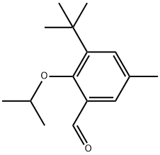 3-(1,1-Dimethylethyl)-5-methyl-2-(1-methylethoxy)benzaldehyde Struktur