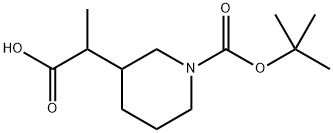 3-Piperidineacetic acid, 1-[(1,1-dimethylethoxy)carbonyl]-α-methyl- 结构式