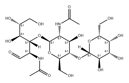 galactopyranosyl(1-4)acetylglucosaminyl(1-3)acetylgalactosamine Structure