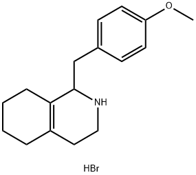 1,2,3,4,5,6,7,8-八氢-1-[(4-甲氧基苯基)甲基]异喹啉氢溴酸盐) 结构式